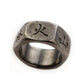 【Customized Name】Silver Hexagon Ring with antique coating | 14-2373