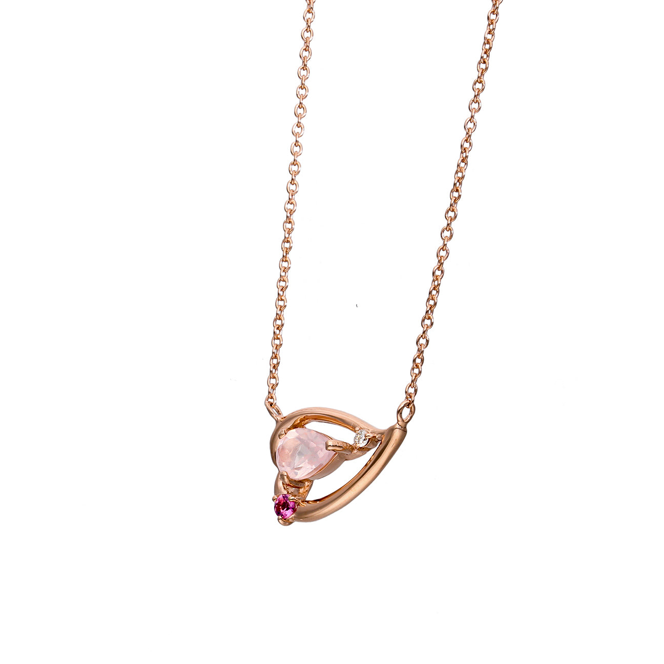 Silver Color Stone Sakura Necklace|60-9406-9411