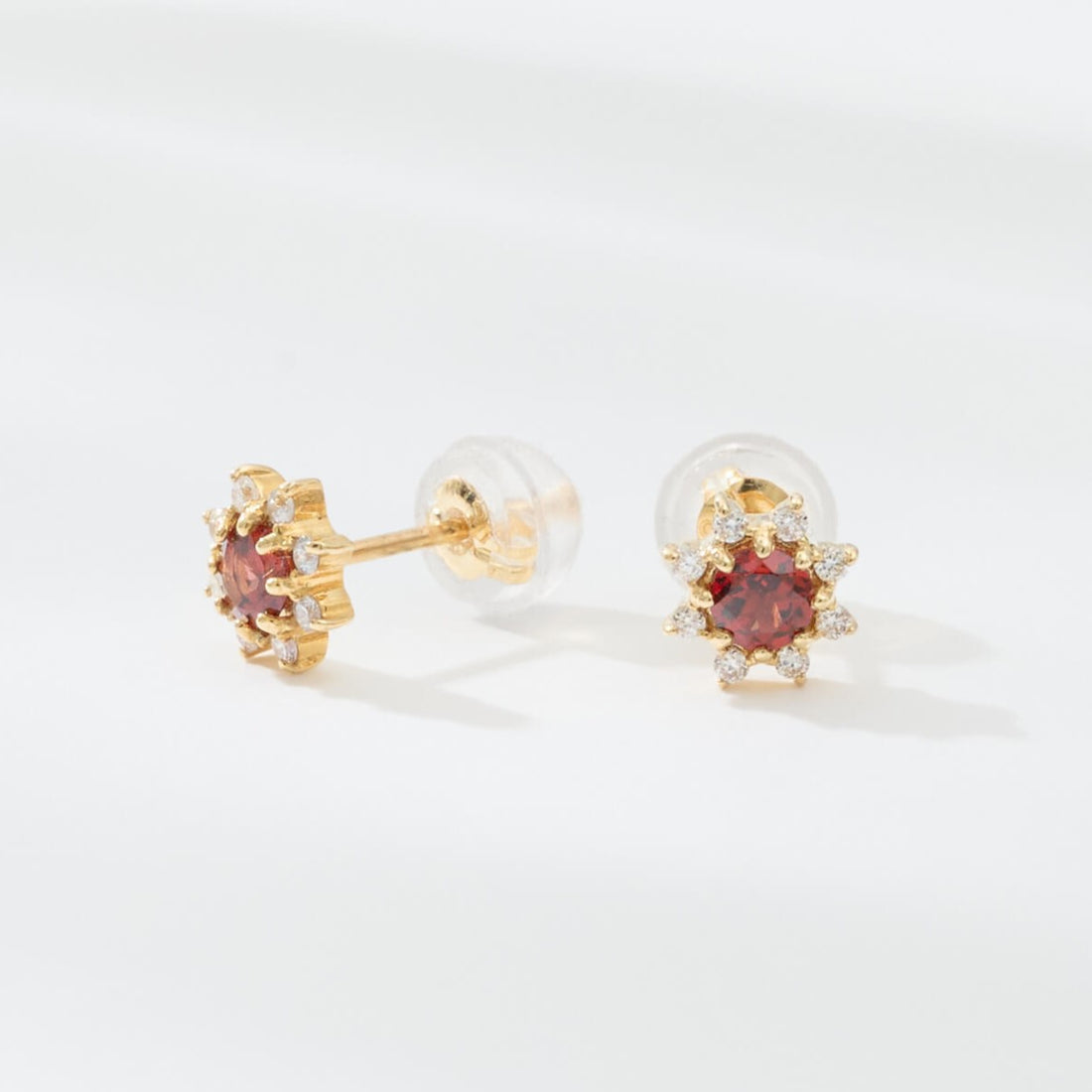 18 Karat Gold Diamond and birthstone Earrings (96-3040-3051)
