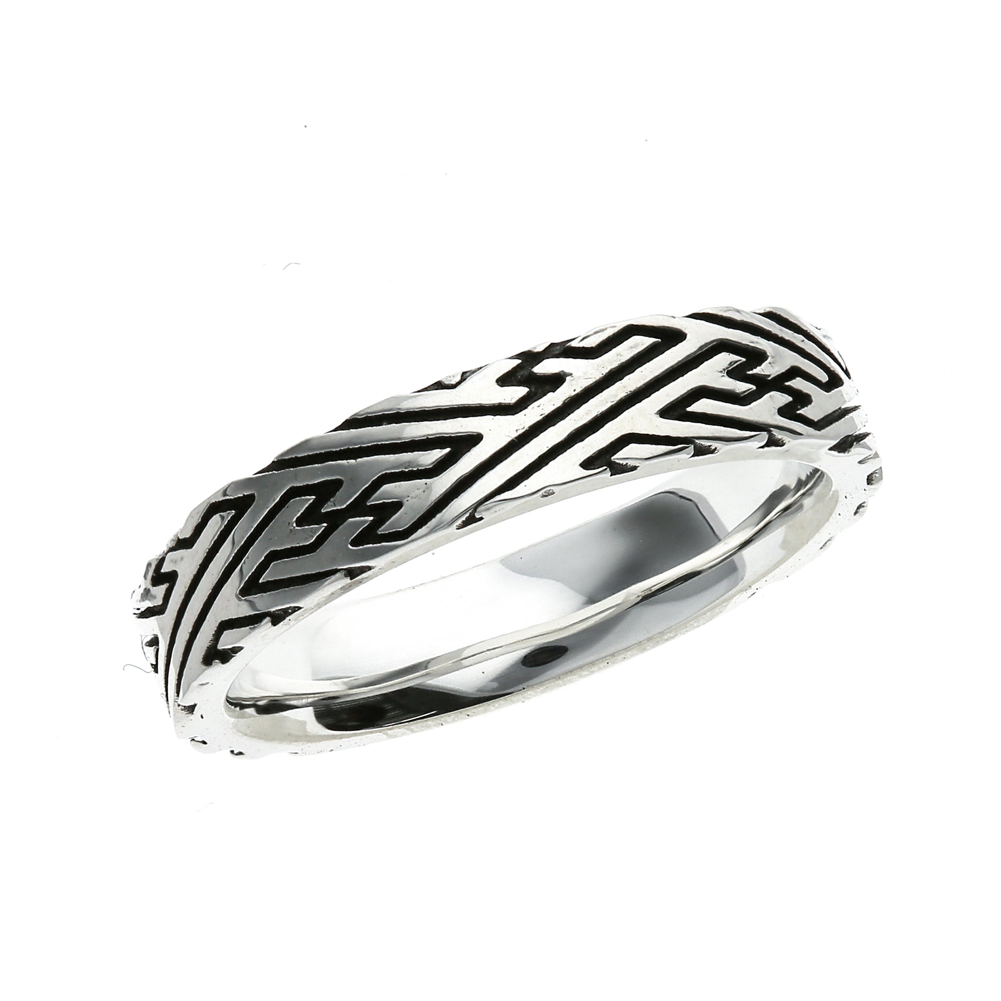 L Co JAPAN Silver Sayagata Pattern Ring 14 2466 L Co JAPAN l-co-japan-silver-sayagata-pattern-ring-14-2466-l-co-japan