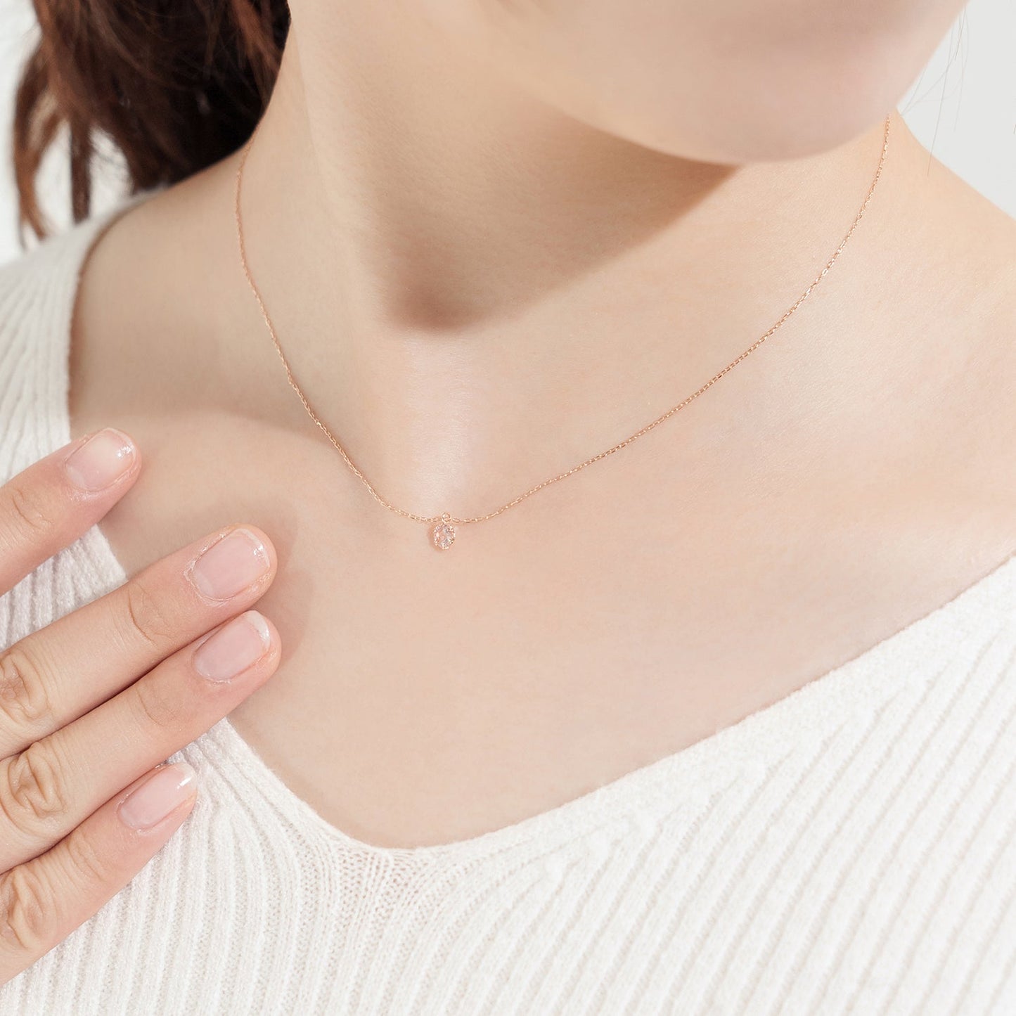 10 Karat Gold Morganite Necklace|63-3332