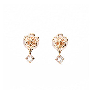 10 Karat Pink Gold Rose Quartz Sakura Earrings | 43-1099