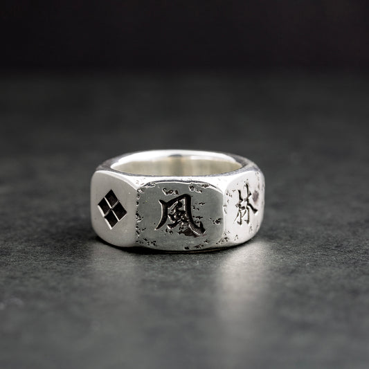 Silver Samurai Hexagon Ring | 14-2372