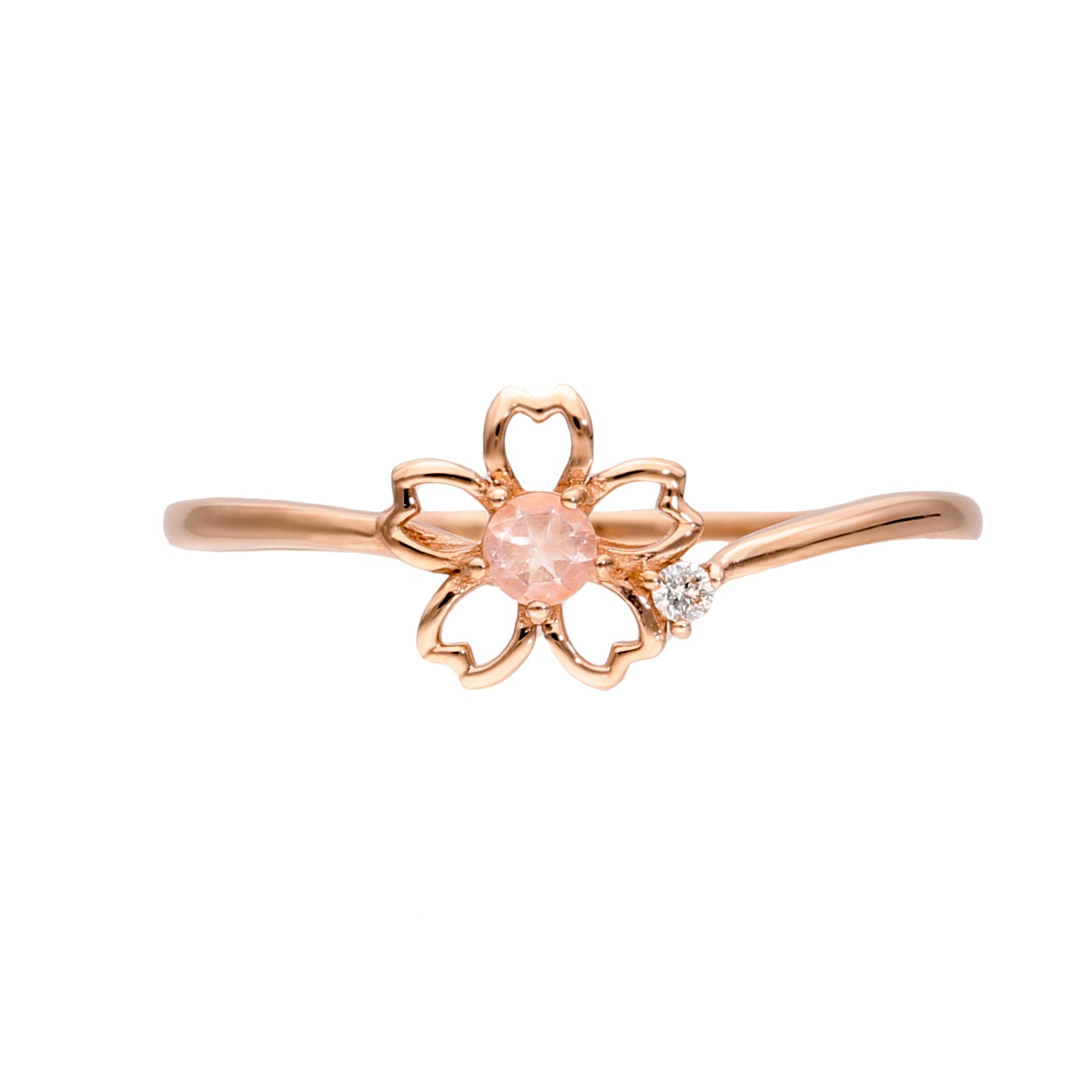 10 Karat Pink Gold Color Stone Sakura Ring｜20-4671-4673