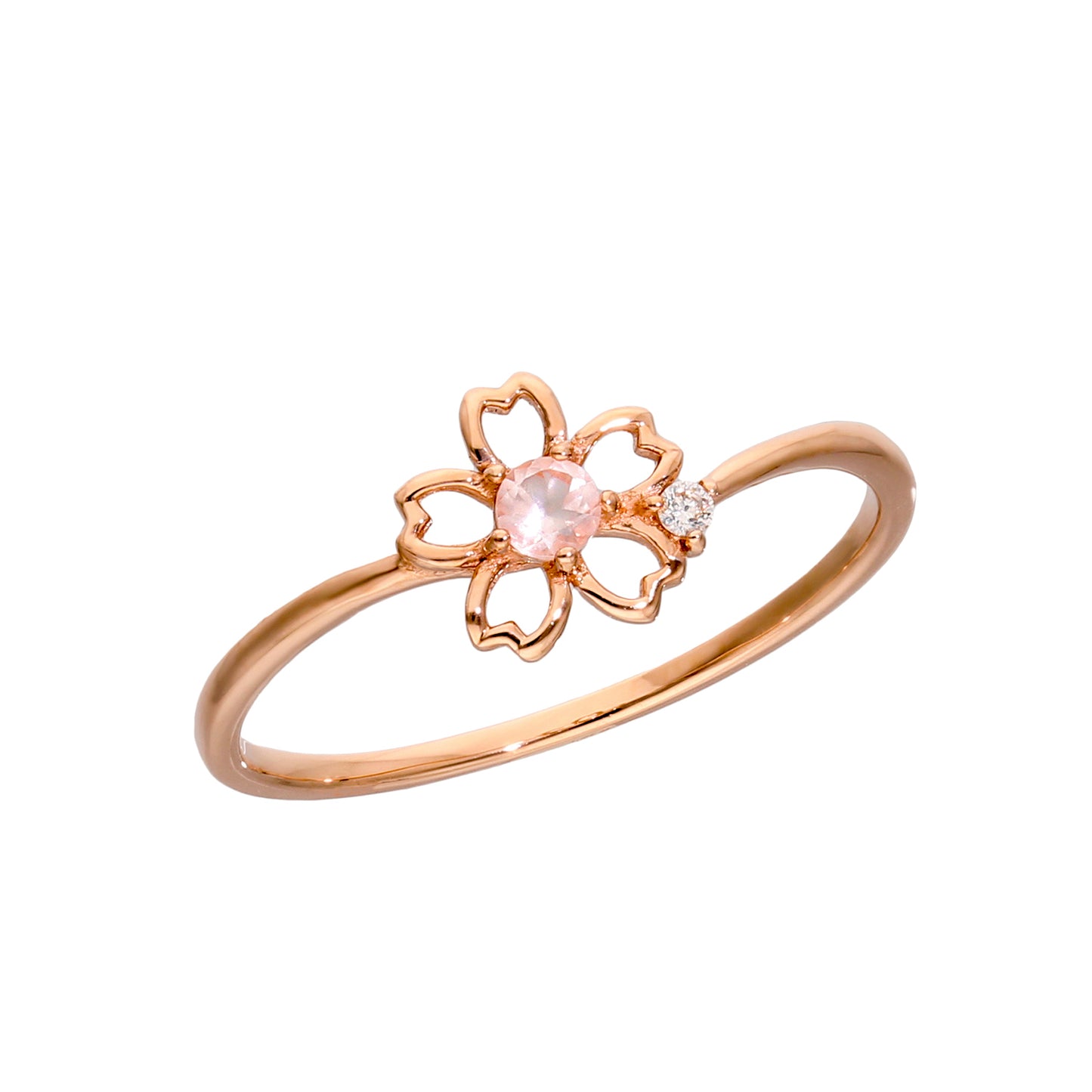 10 Karat Pink Gold Color Stone Sakura Ring｜20-4671-4673