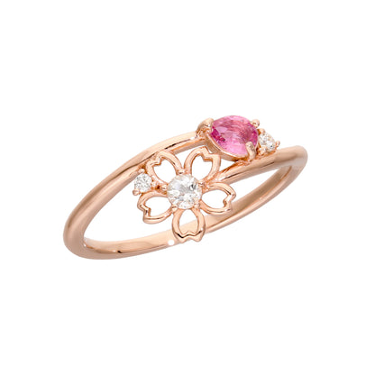 Silver Color Stone Sakura Ring｜20-4670-4672