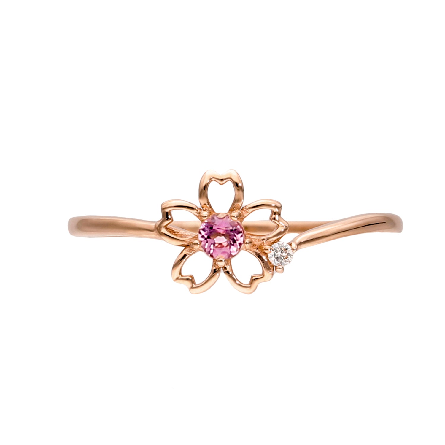 10 Karat Pink Gold Color Stone Sakura Ring｜20-4671-4673