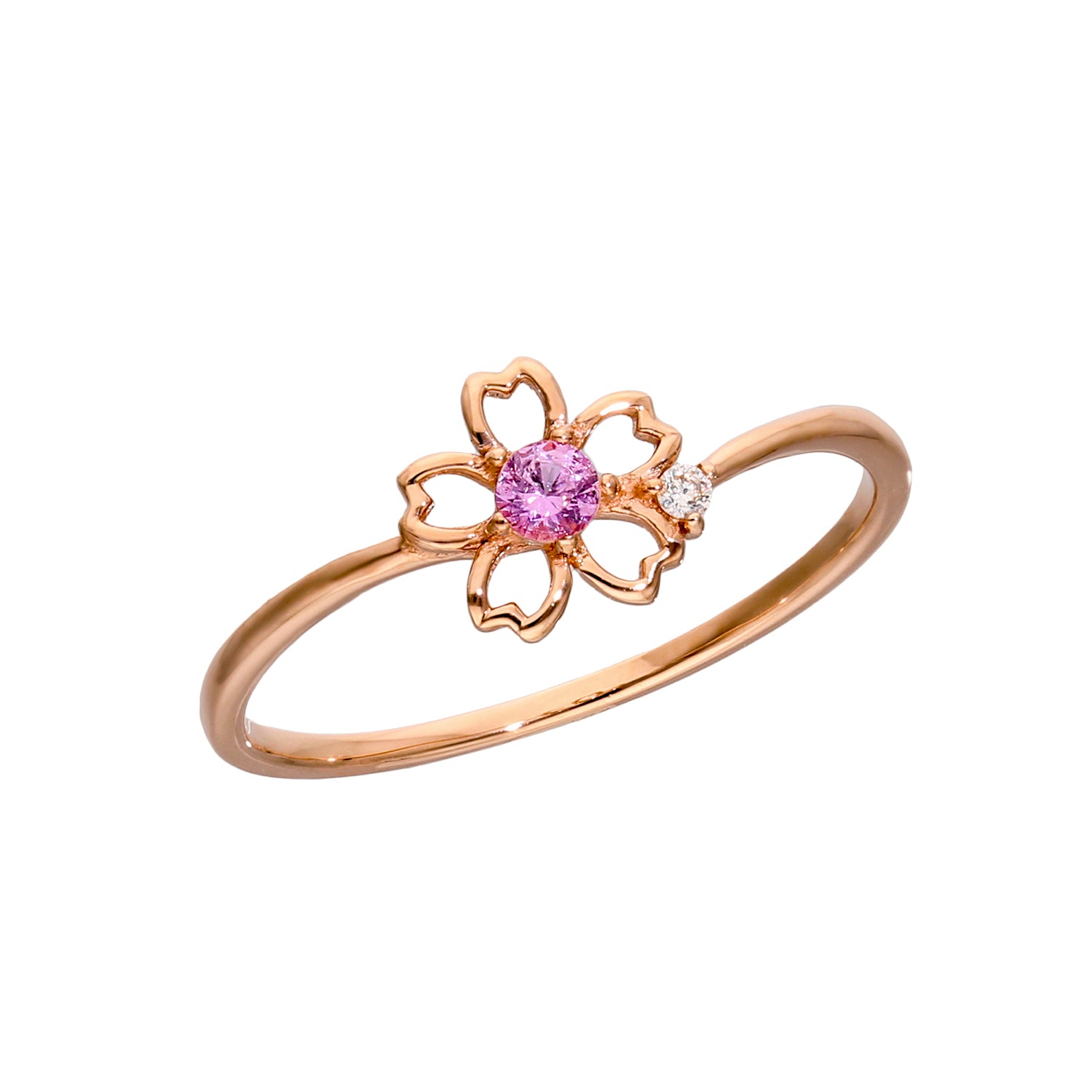 10 Karat Pink Gold Color Stone Sakura Ring｜20-4671-4673