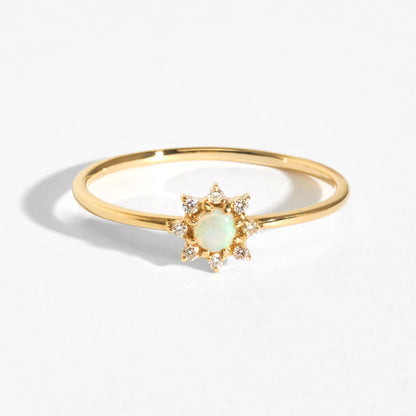18 Karat Gold Diamond and Birthstone Ring (96-2103-2114)