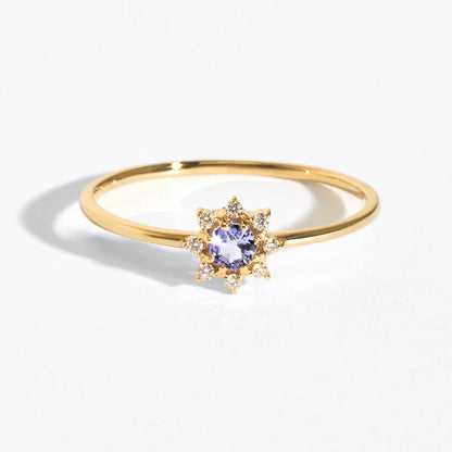 18 Karat Gold Diamond and Birthstone Ring (96-2103-2114)