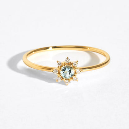 18 Karat Gold Diamond and Birthstone Ring (96-2103-2114)