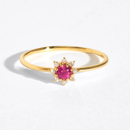 18 Karat Gold Diamond and Birthstone Ring (96-2103-2114)