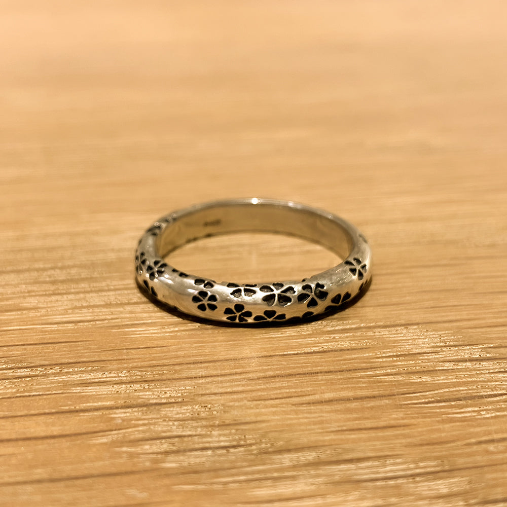 Silver Sakura Pattern Ring | 14-2468