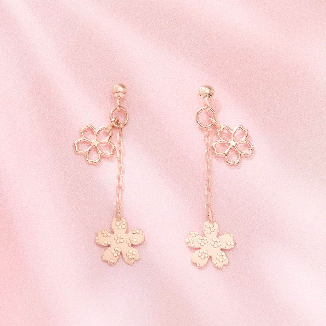 10 Karat Pink Gold Sakura Earrings |43-1020