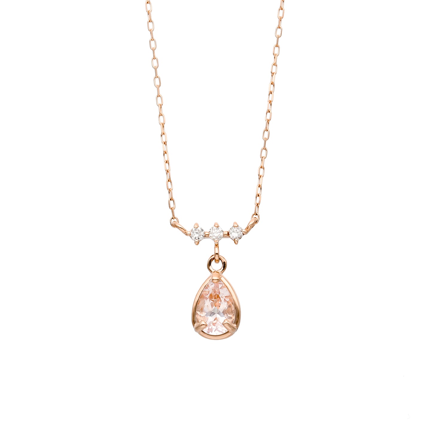 10 Karat Pink Gold Morganite Necklace｜60-9408