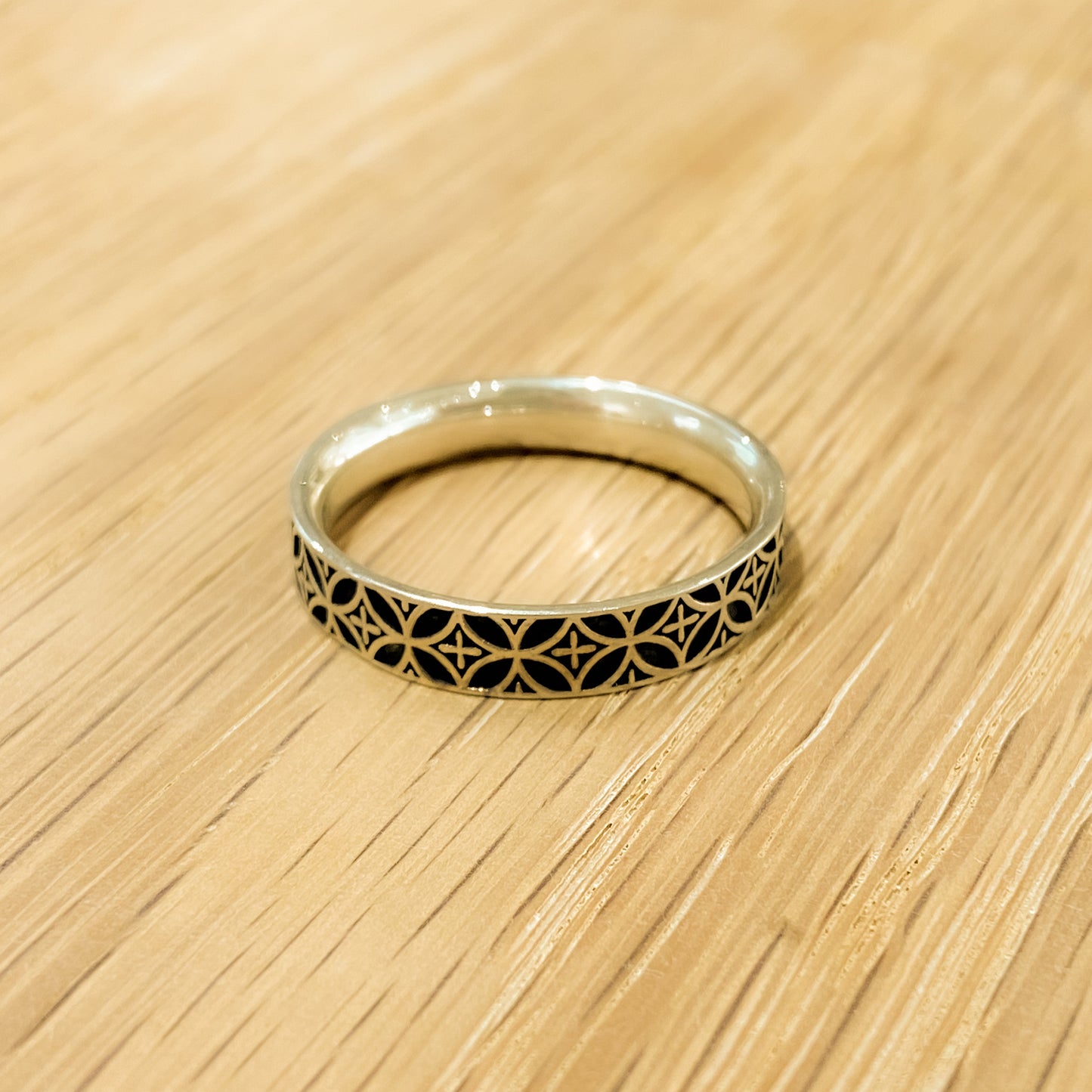 Silver Edokiriko Pattern Ring | 14-2465