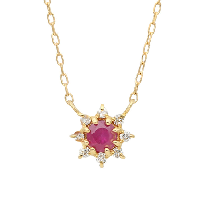 18 Karat Gold Diamond and Birthstone Necklace | 96-1095-1106 by L&Co