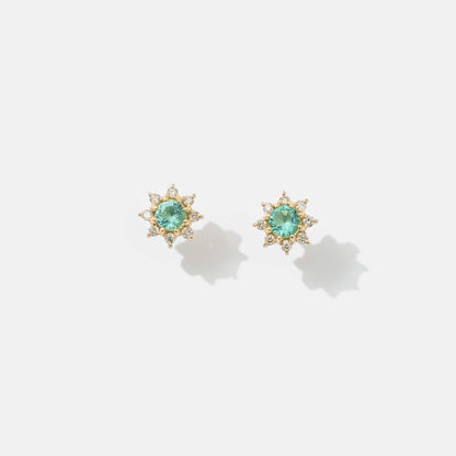 18 Karat Gold Diamond and birthstone Earrings (96-3040-3051)
