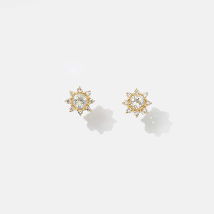 18 Karat Gold Diamond and birthstone Earrings (96-3040-3051)