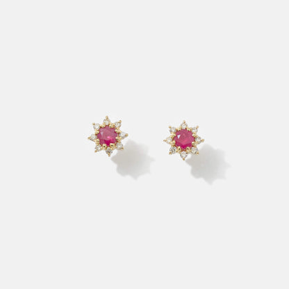 Ohrringe aus 18 Karat Gold mit Diamanten und Geburtstagssteinen (96-3040-3051)