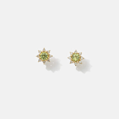 18 Karat Gold Diamond and birthstone Earrings (96-3040-3051)