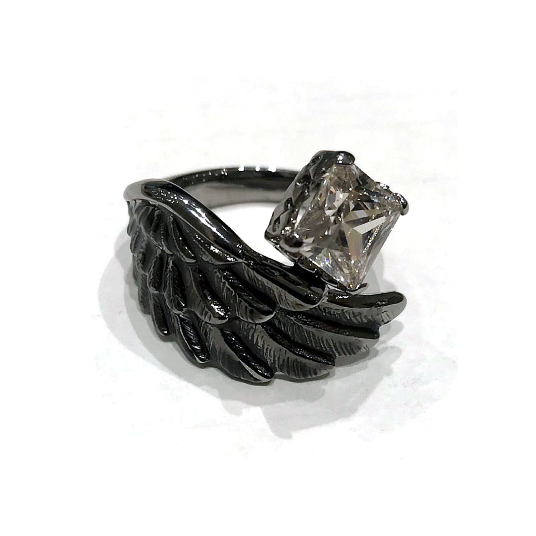 Silver Cubic Zirconia Wing Ring(14-2024)