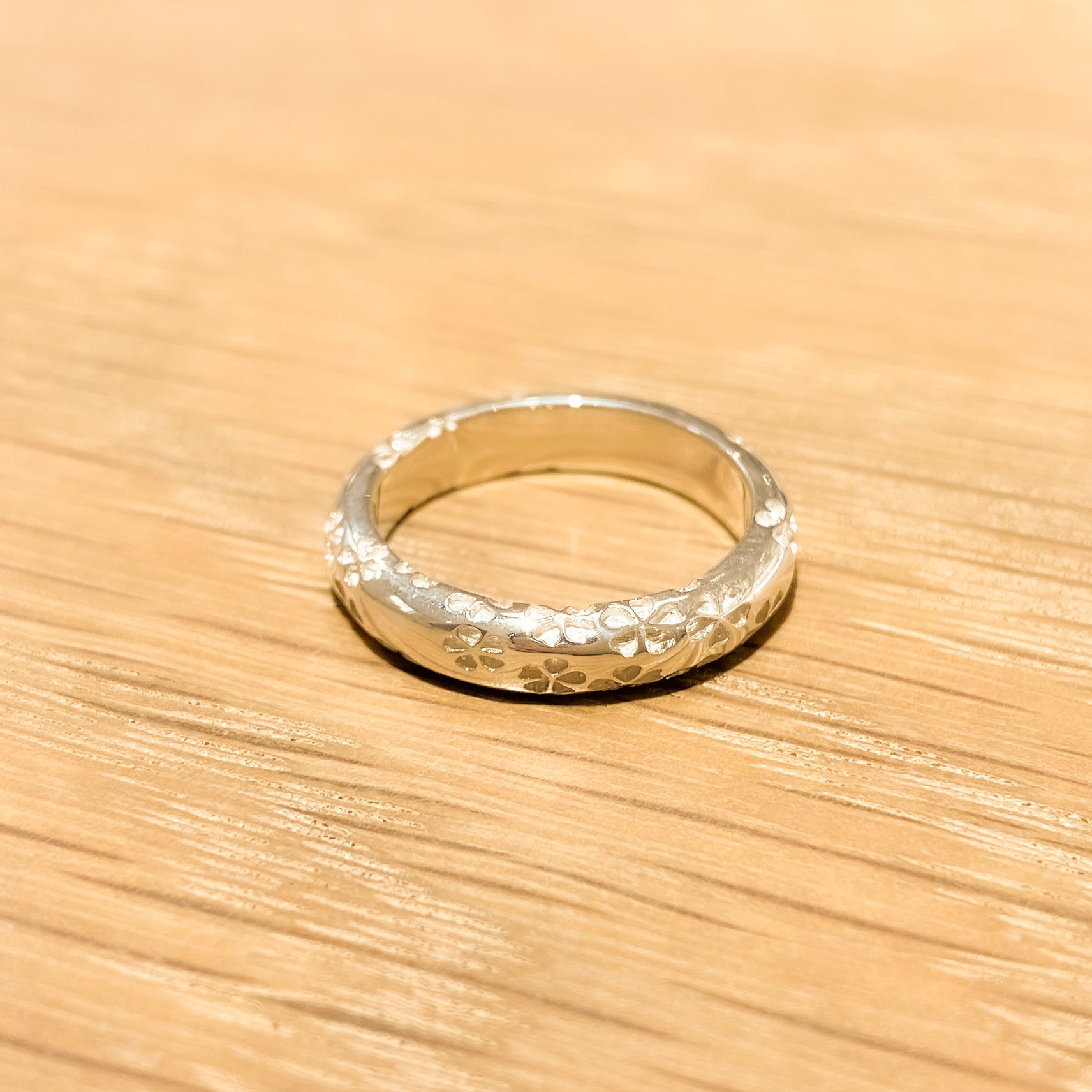 Silver Sakura Pattern Ring ｜14-2477