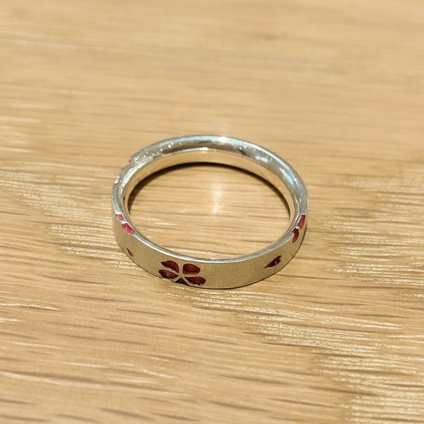 Silver Sakura Enamel Ring |14-2470
