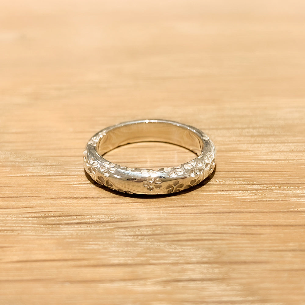 Silver Sakura Pattern Ring ｜14-2477