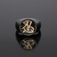 【Customized Kanji】 Silver Ring with 18 Karat Gold parts (20-4551)