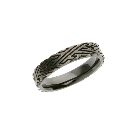 Silver Sayagata pattern Ring | 14-2475