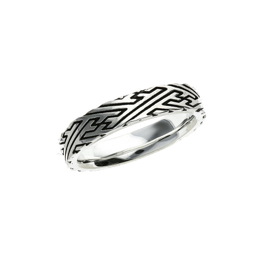 Silver Sayagata pattern Ring | 14-2466