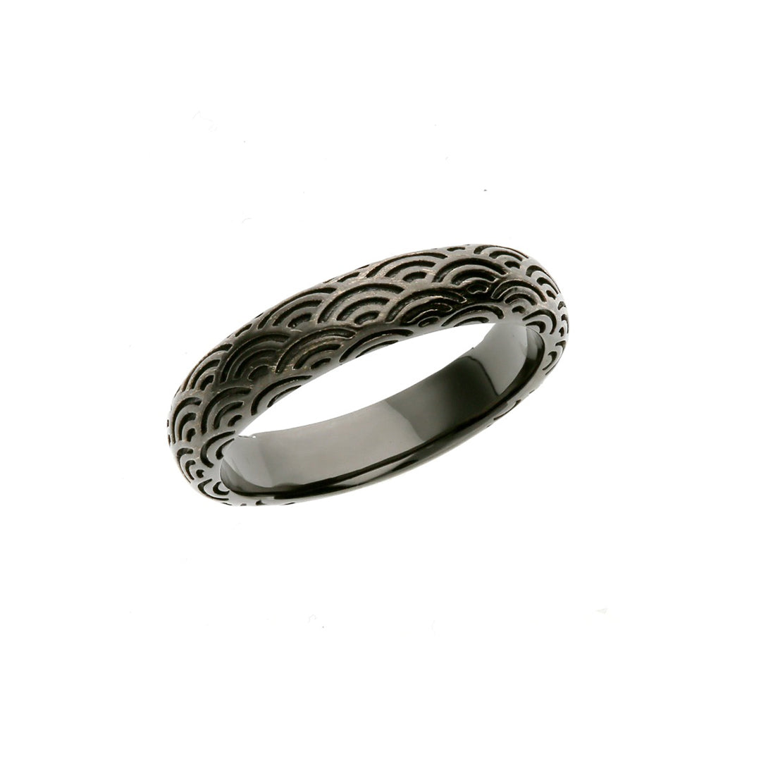 Silver Seigaiha Pattern Ring  |14-2473