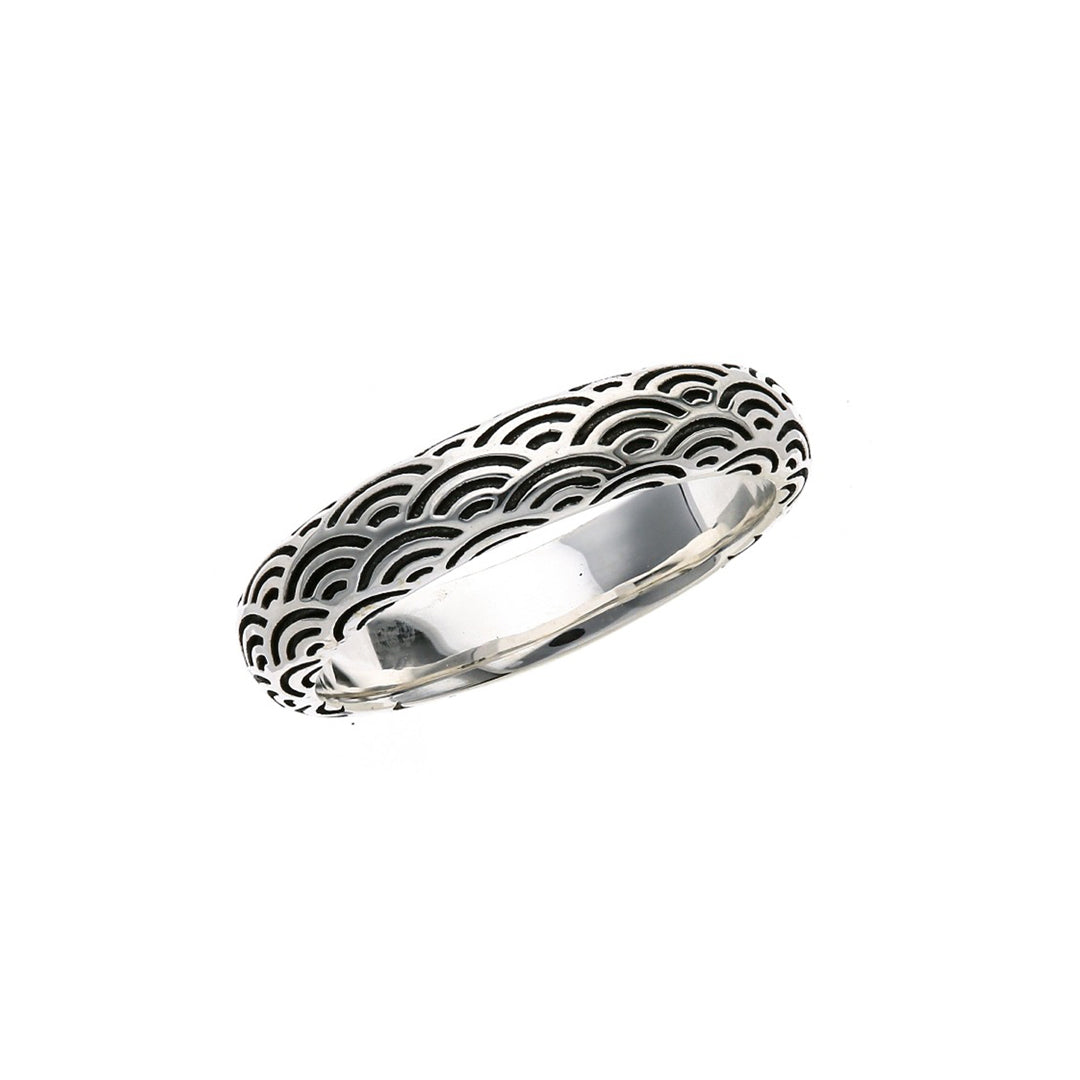 Bague en argent motif Seigaiha (14-2464） 