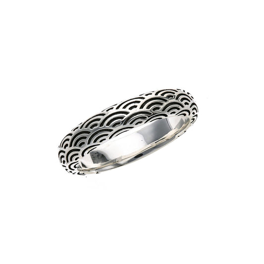 Silver Seigaiha Pattern Ring  |14-2464