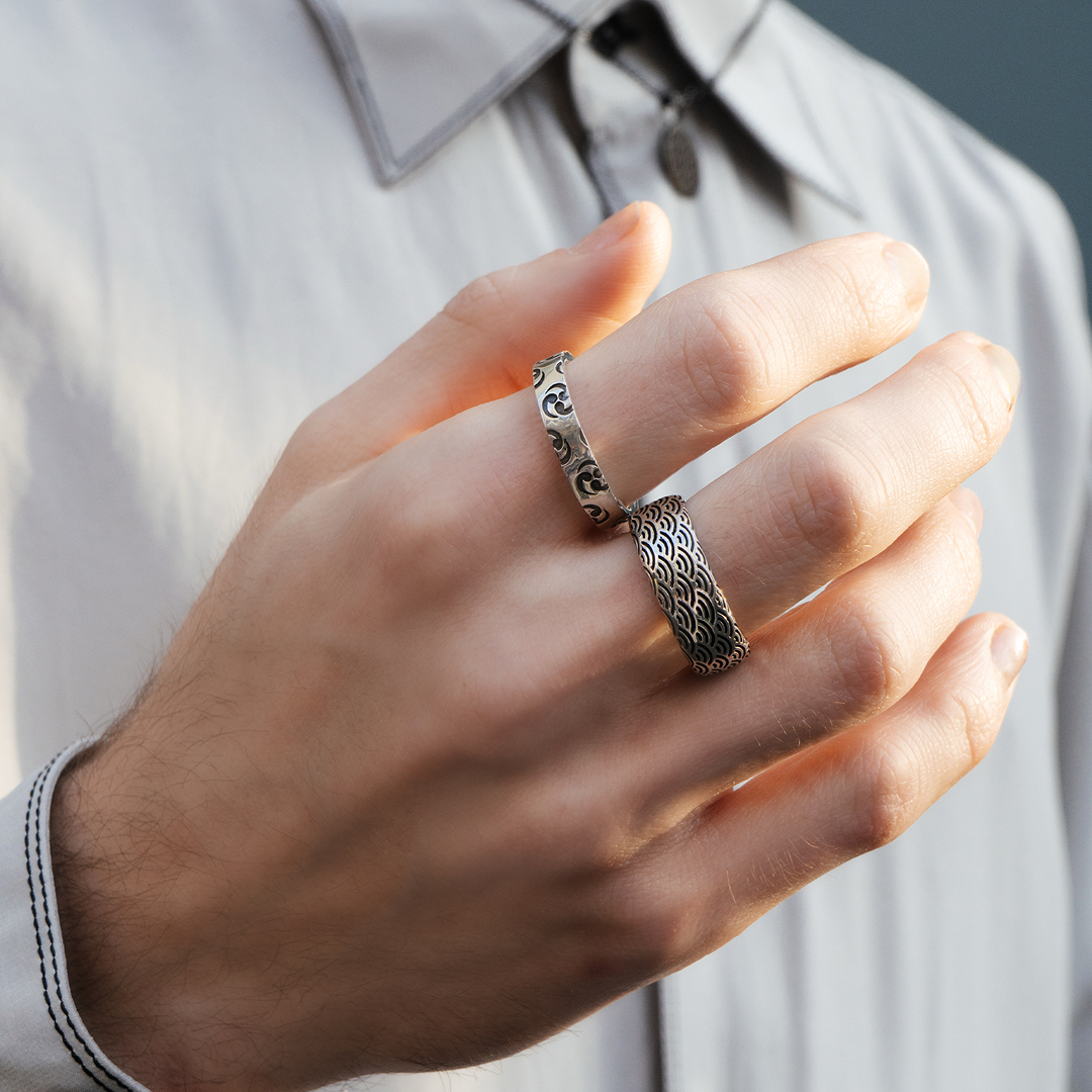 Silver Tomoe Pattern Ring | 14-2467