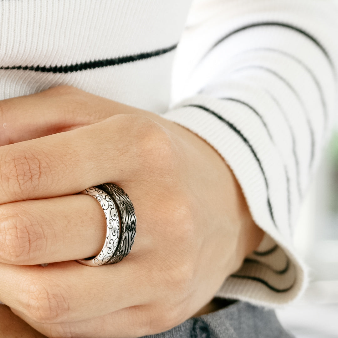 Silver Karakusa pattern Ring  | 14-2463