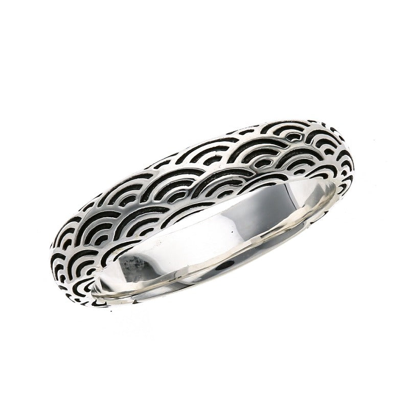 Silver Seigaiha Pattern Ring  |14-2464
