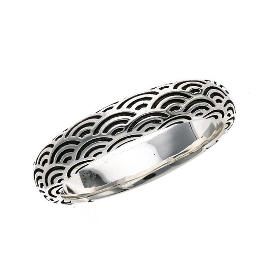 Silberner Ring mit Seigaiha-Muster (14-2464) 