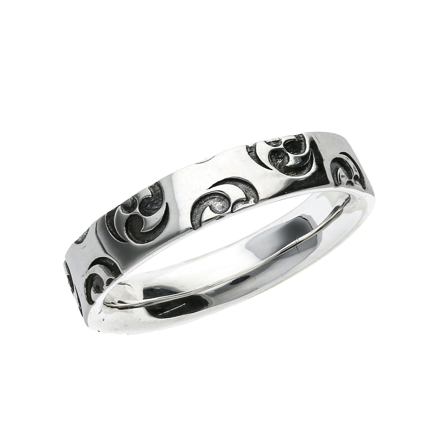 Silver Tomoe Pattern Ring (14-2467)