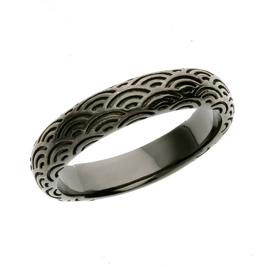 Silberner Ring mit Seigaiha-Muster (14-2473) 