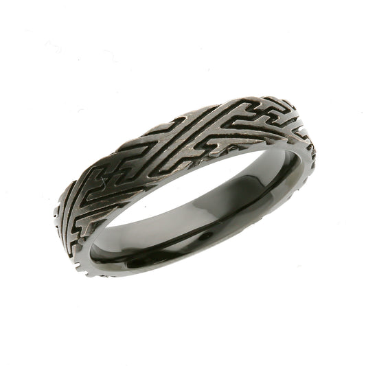 Silver Sayagata pattern Ring (14-2475)