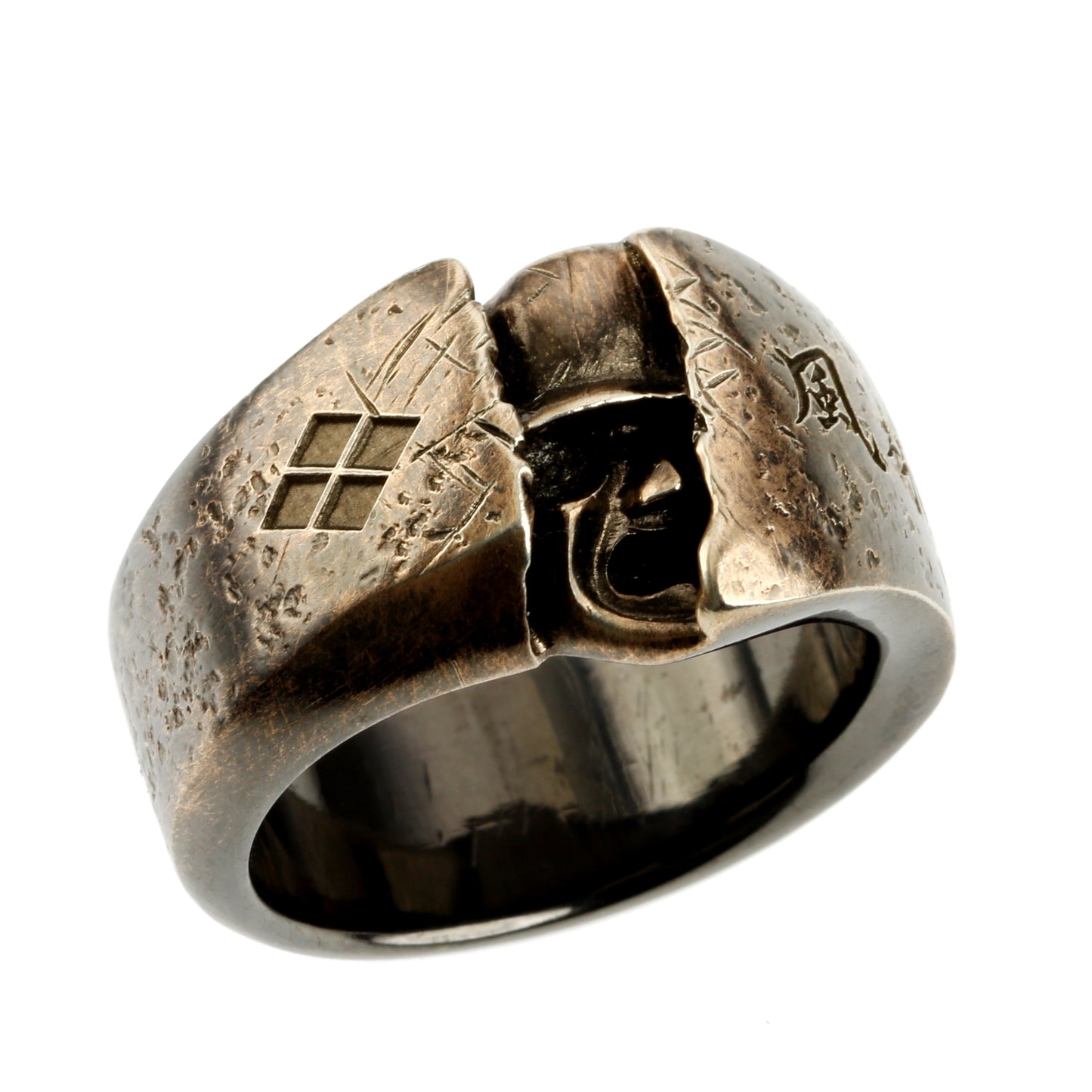 SILVER HIDDEN SAMURAI RING(14-2358)-Ring-Samurai-Jewels Japan