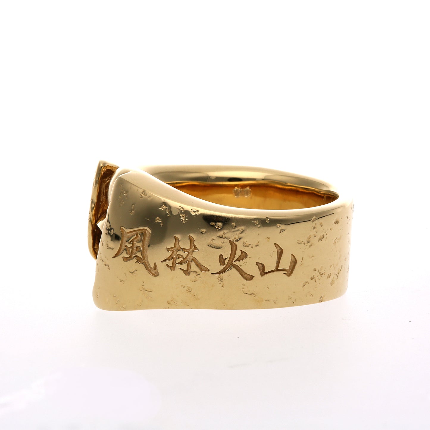 18K Solid Gold Silver Hidden Samurai Ring (20-3224)