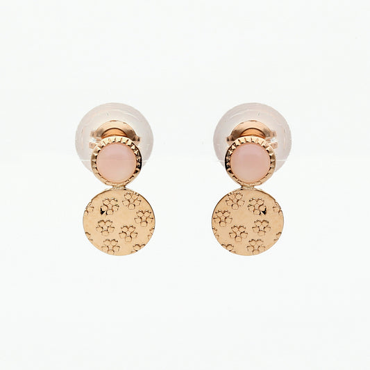 10 Karat Pink Gold Pink Opal Sakura Earrings | 43-1016