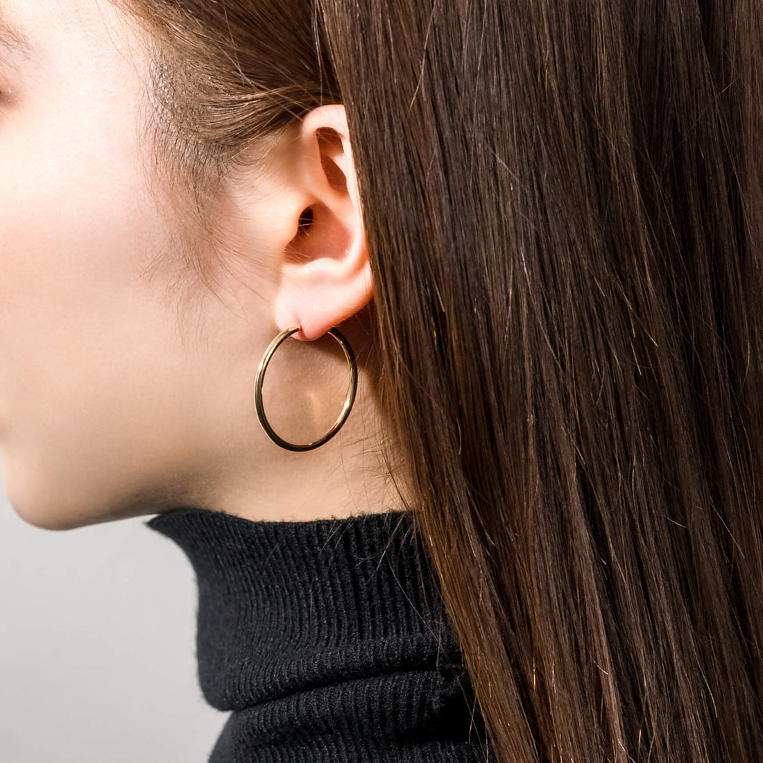 K18 hoop earrings（L・thick type）｜43-1373｜L＆Co.JAPAN（エル