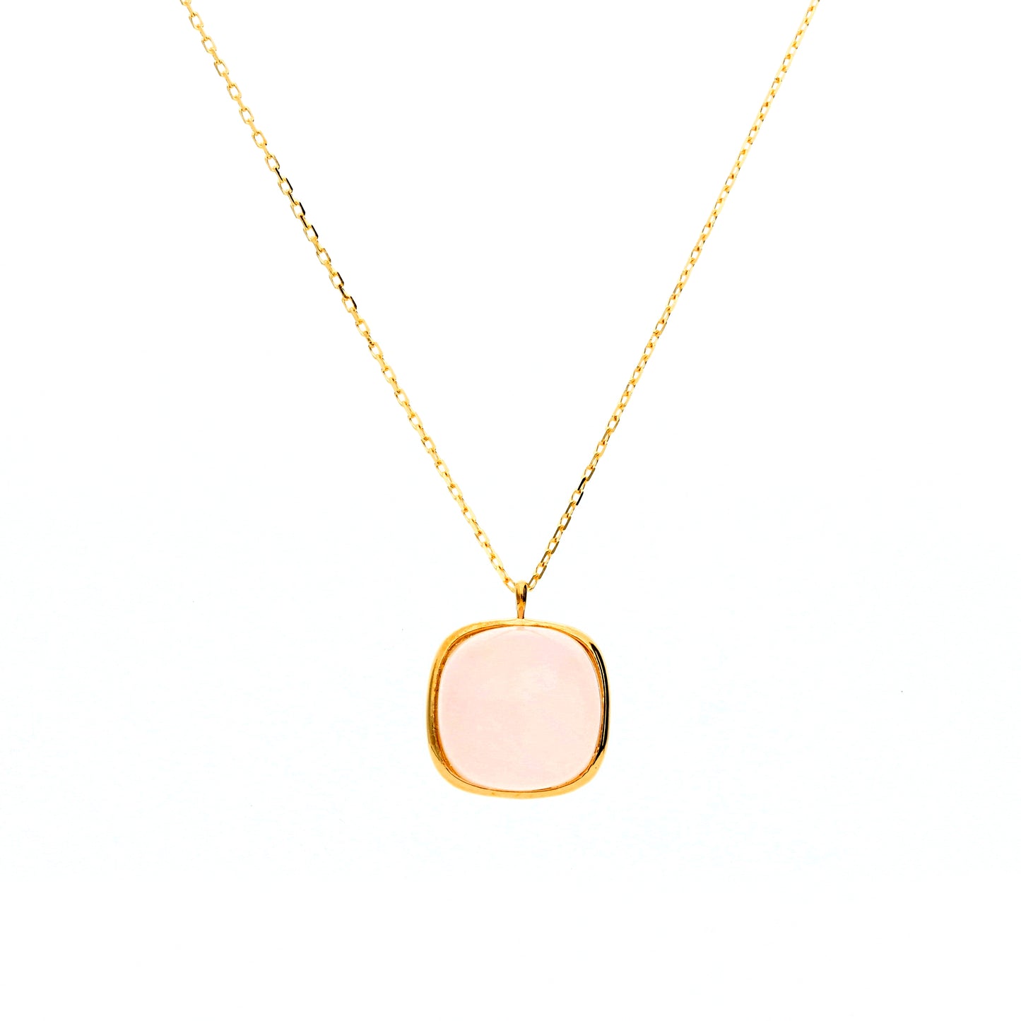 18 Karat Gold/Rose Quartz Necklace (63-0919)