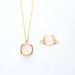 18 Karat Gold/Rose Quartz Necklace (63-0919)