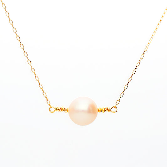 18 Karat Pink Gold/Fresh Water Pearl Necklace (63-1143)