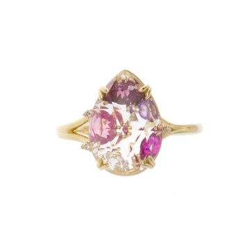 18 Karat Gold Color Stone Ring｜96-2082